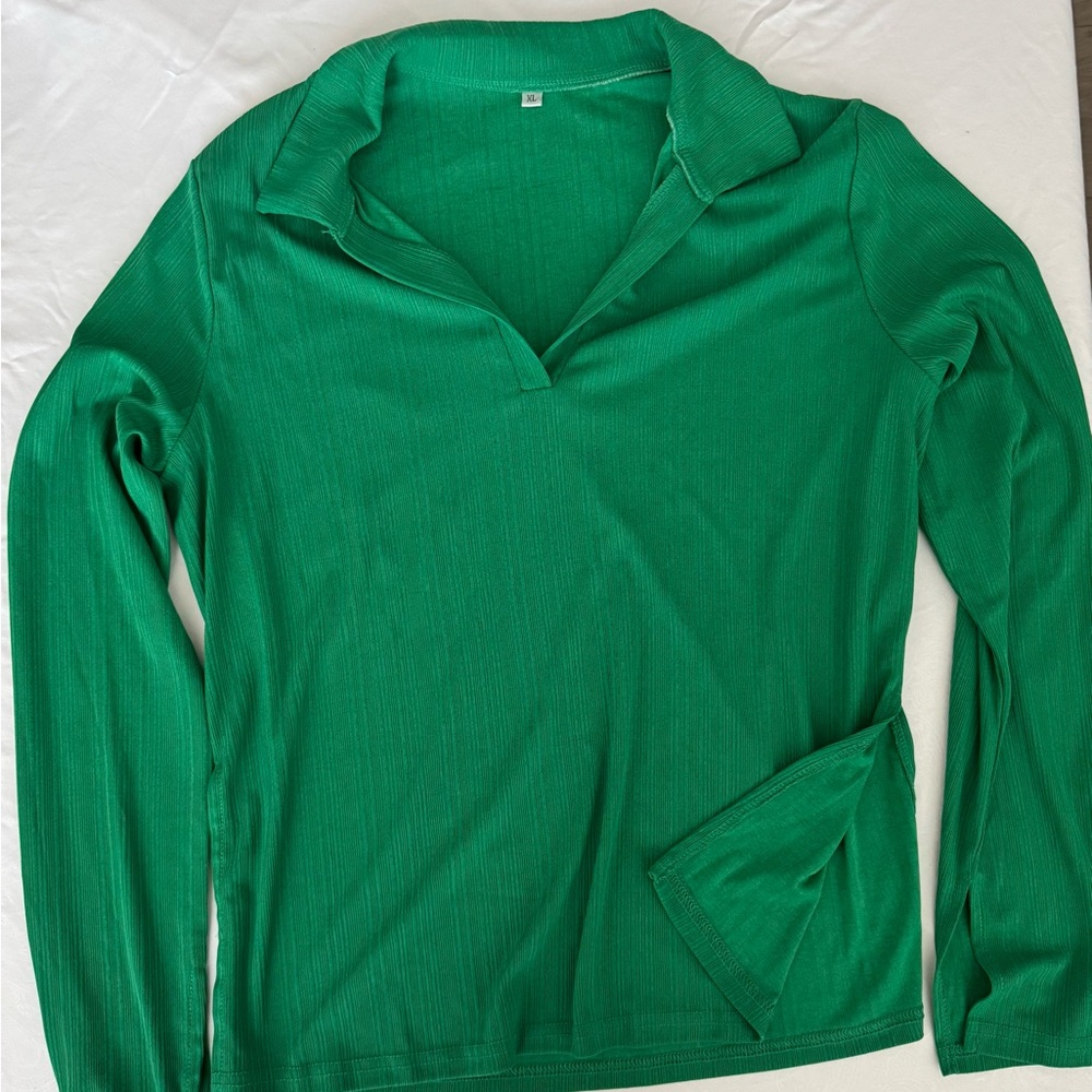 Green Long Sleeve Women's Top